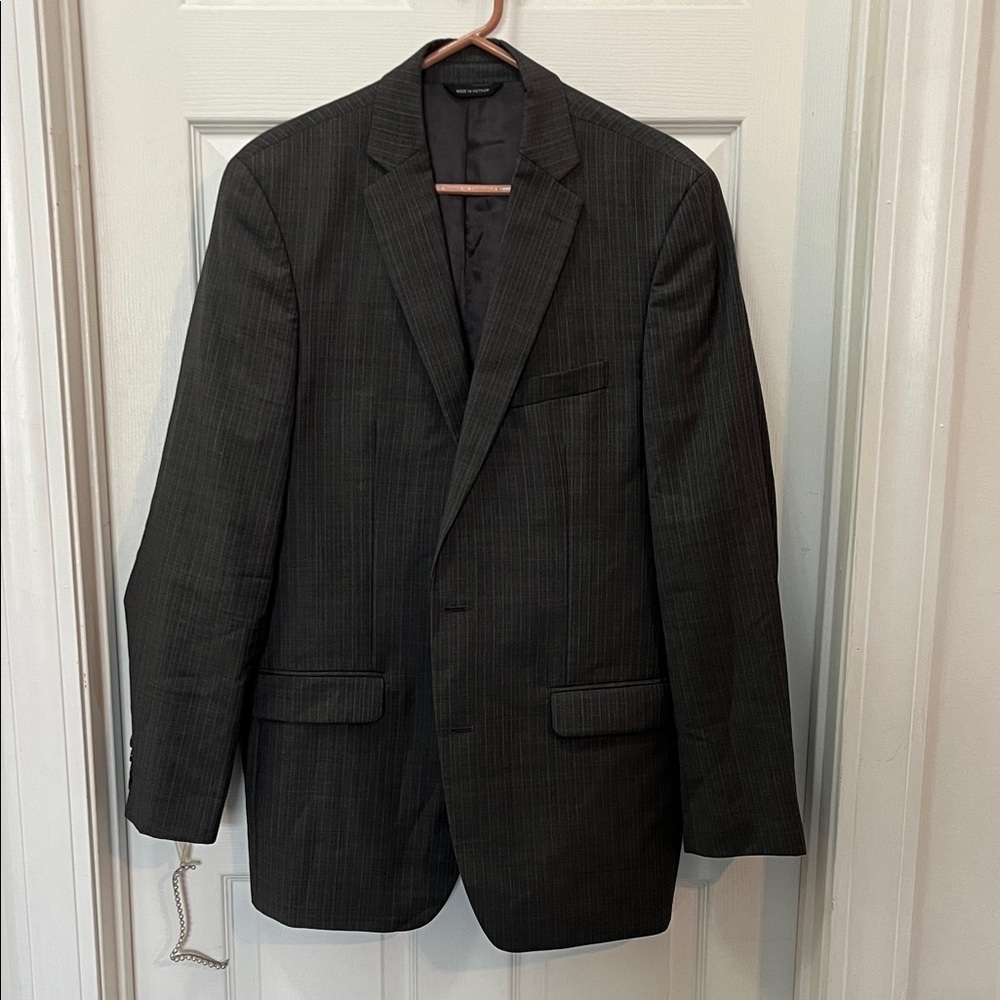 Marc Anthony Dark Gray Striped Blazer suit coat - Picture 10 of 10